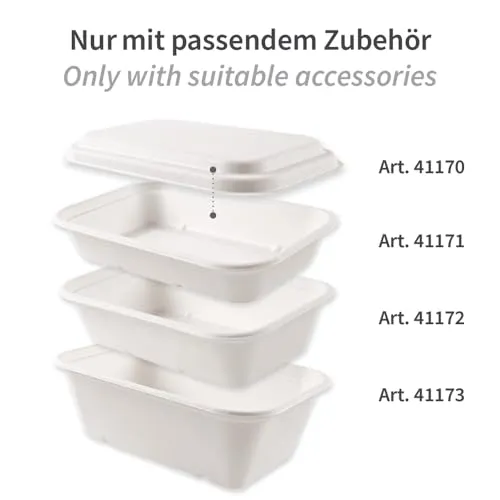 NatureStar Deckel Puro eckig Zuckerrohr weiß 500 Stück