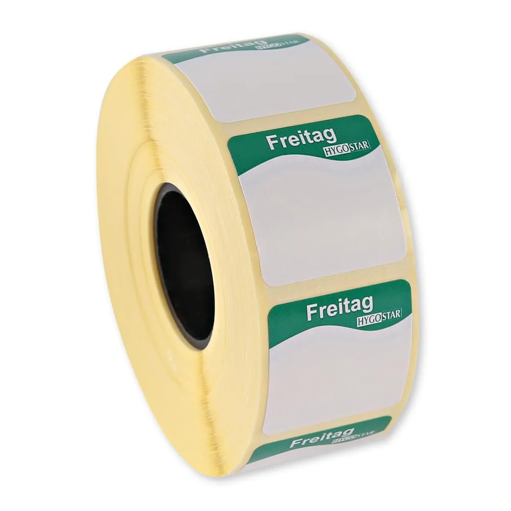 Franz Mensch Hygostar Tagesetiketten Freitag 25x25mm 12 Rollen