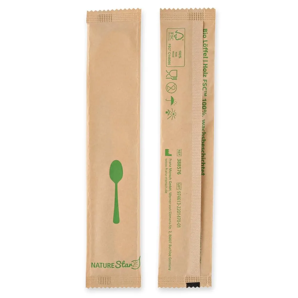 NatureStar Löffel Holz 16,5cm 500 Stück einzeln verpackt