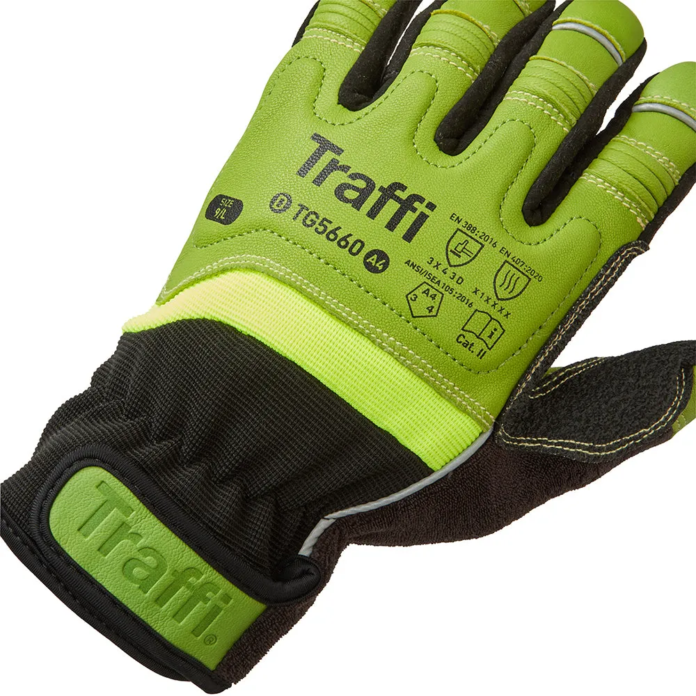 TraffiGlove TG5660 Lederhandschuhe Schnittschutz D