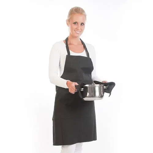 Hygostar Flamestar Latzschürze Canvas schwarz 80x70 2 Stk robust