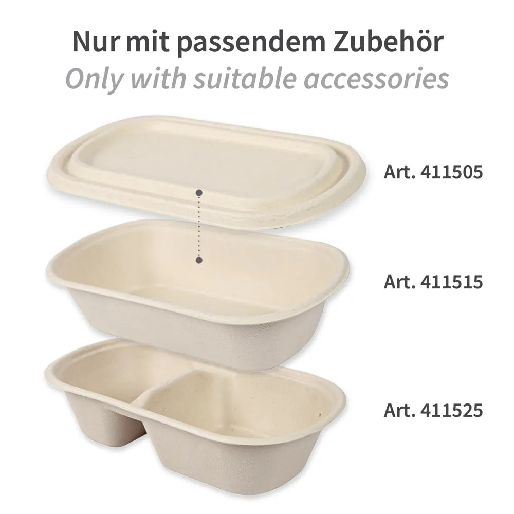 NATUREStar Deckel oval Zuckerrohr 500 Stück natur hitzebeständig