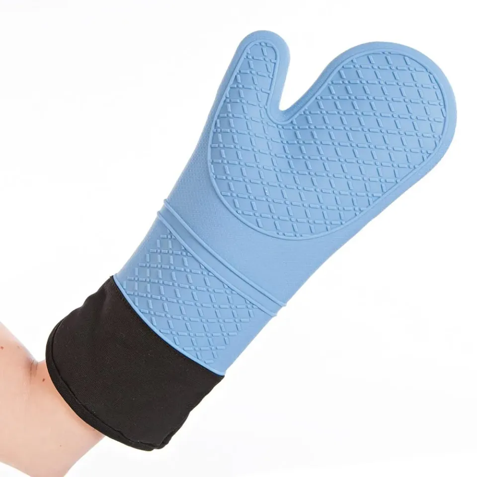 Hygostar Htec Silikonhandschuhe hellblau 40 cm 2 Stück hitzebeständig