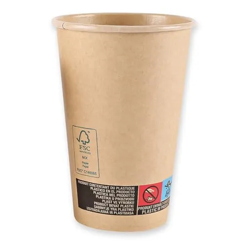 NatureStar Kraft Kaffeebecher 300 ml 1000 Stück PLA-beschichtet