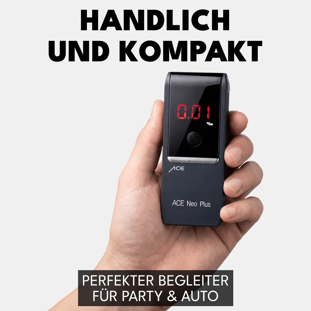ACE Neo Alkoholtester + 25 Mundstücke Kalibrier-Gutschein