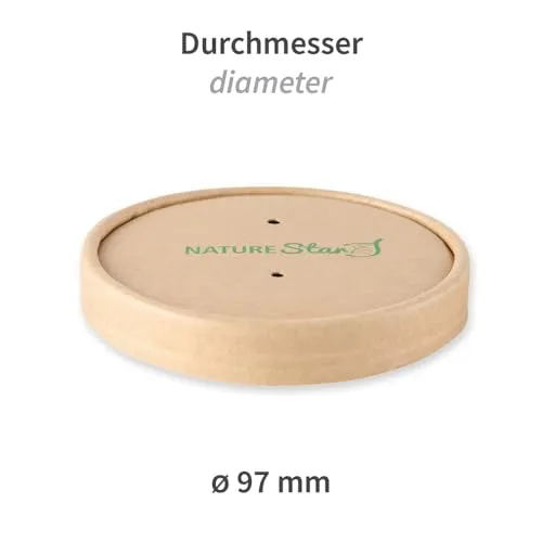 NatureStar Minestrone Deckel Suppenbecher 500 Stück Ø 9,7 cm kompostierbar