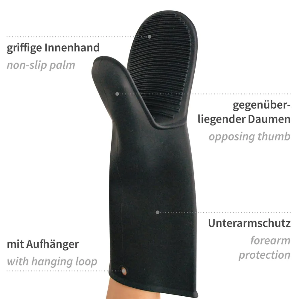 Hygostar Shark Black Ofenhandschuh Silikon schwarz hitzebeständig