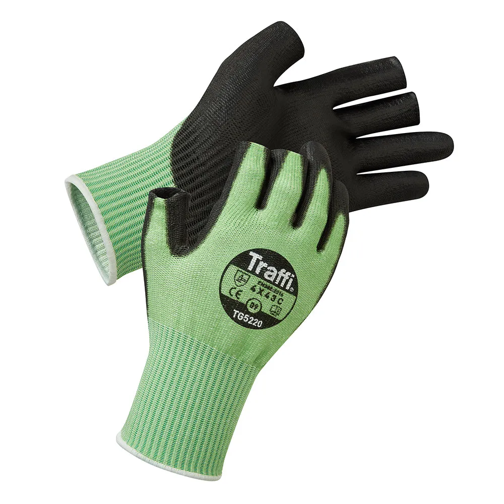 TraffiGlove TG5220 PU-Schnittschutzhandschuh C offene Finger