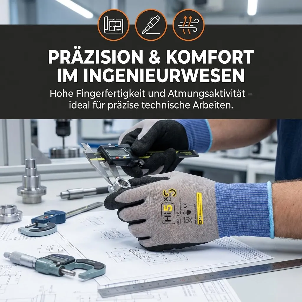Hi5 X-Super S Arbeitshandschuhe L 3 Stück Sandy-Nitril