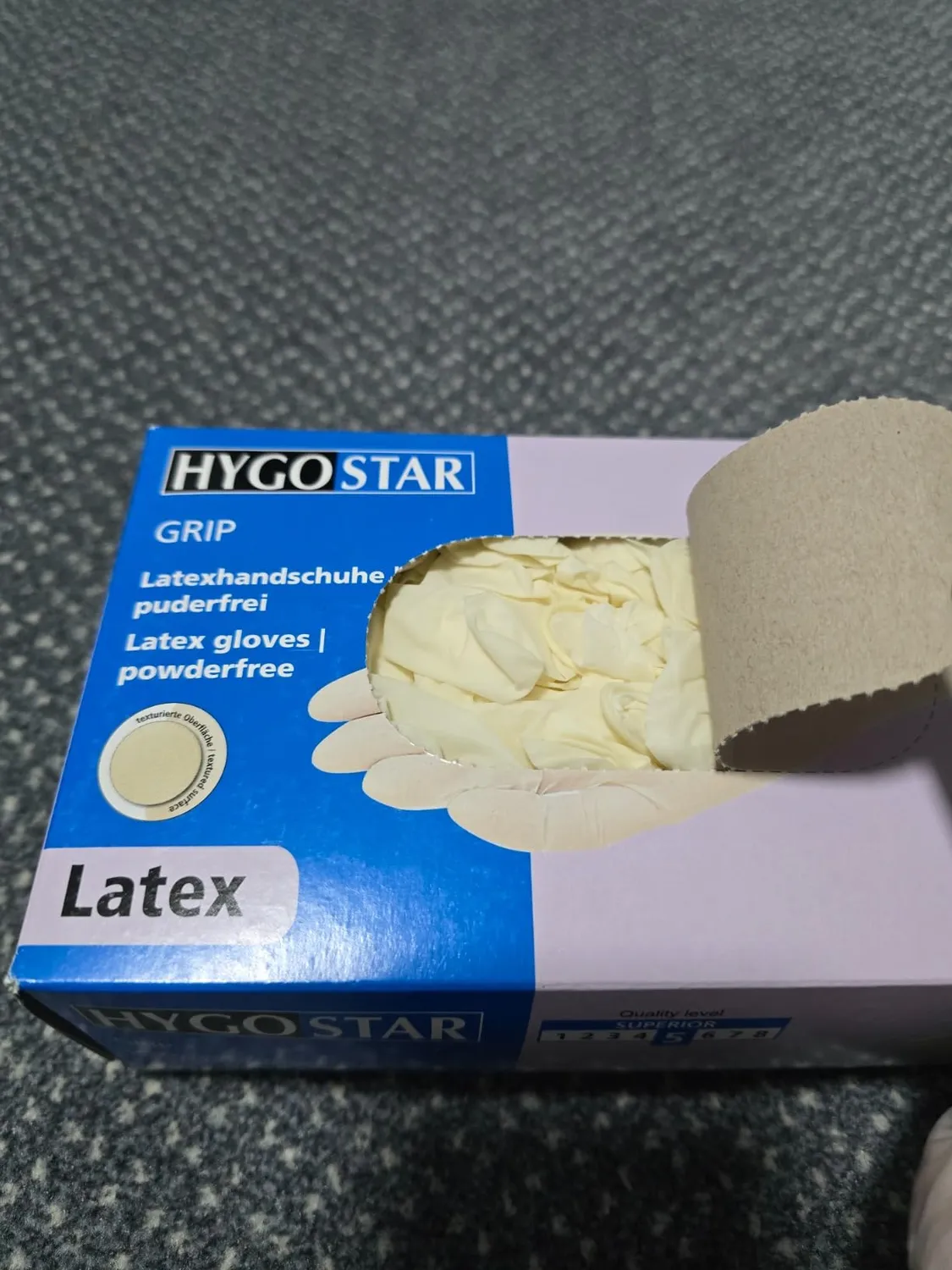 Franz Mensch Hygostar Grip Latexhandschuhe weiß M 100 St puderfrei
