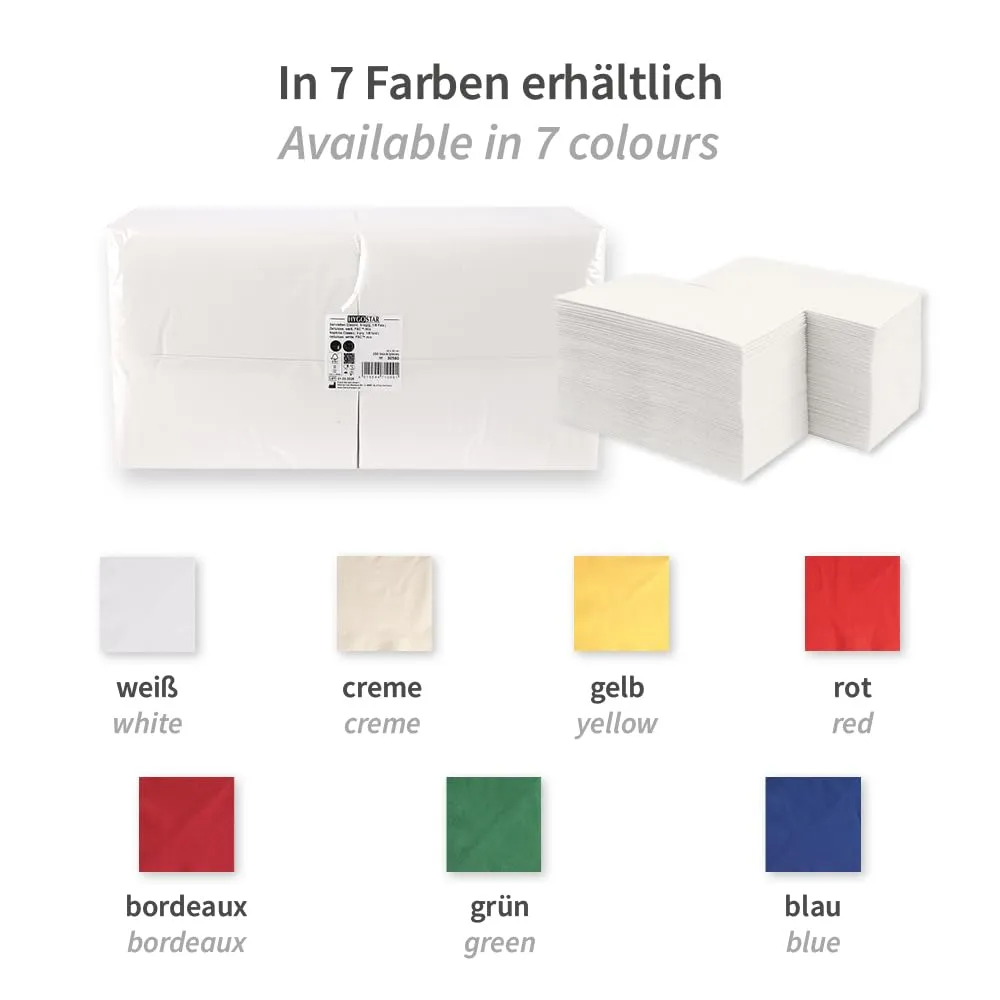 Hygostar Classic Servietten 1000 Stück weiß 33x33 3-lagig