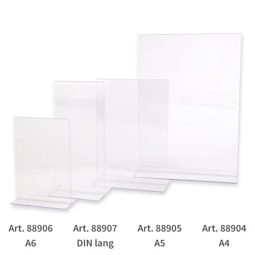 Hygostar Tischaufsteller T-Form DIN A5 transparent PS