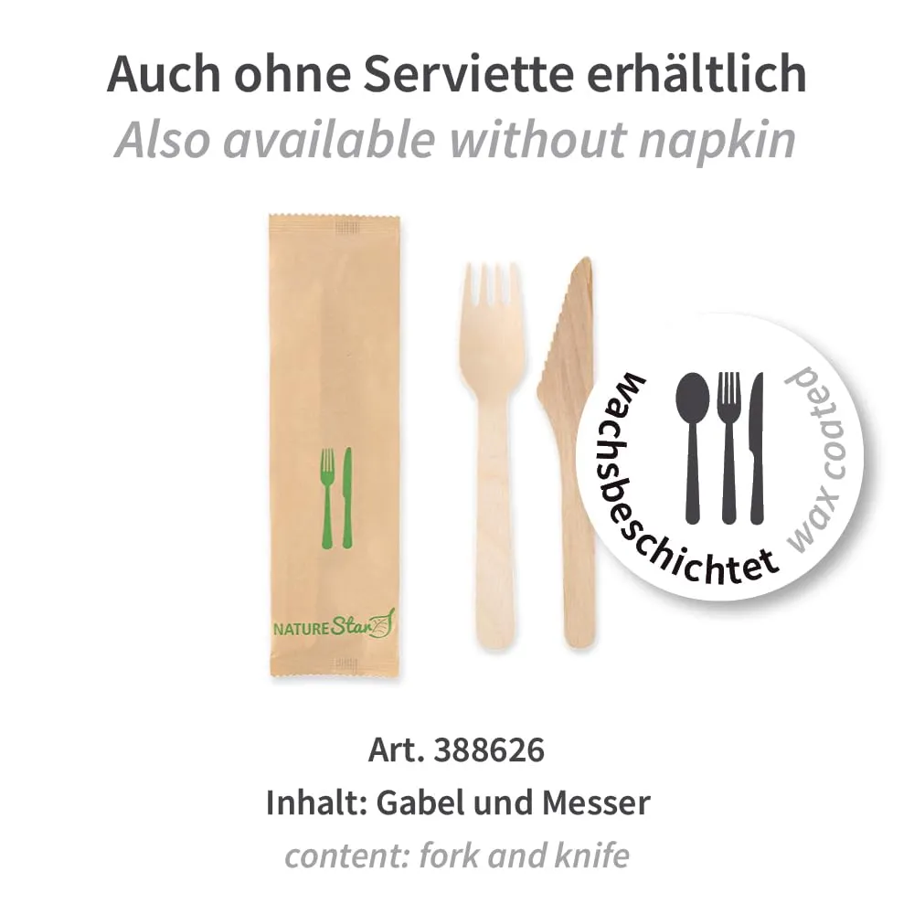 NatureStar Bestecksets Double Holzbesteck 500 Sets gewachst