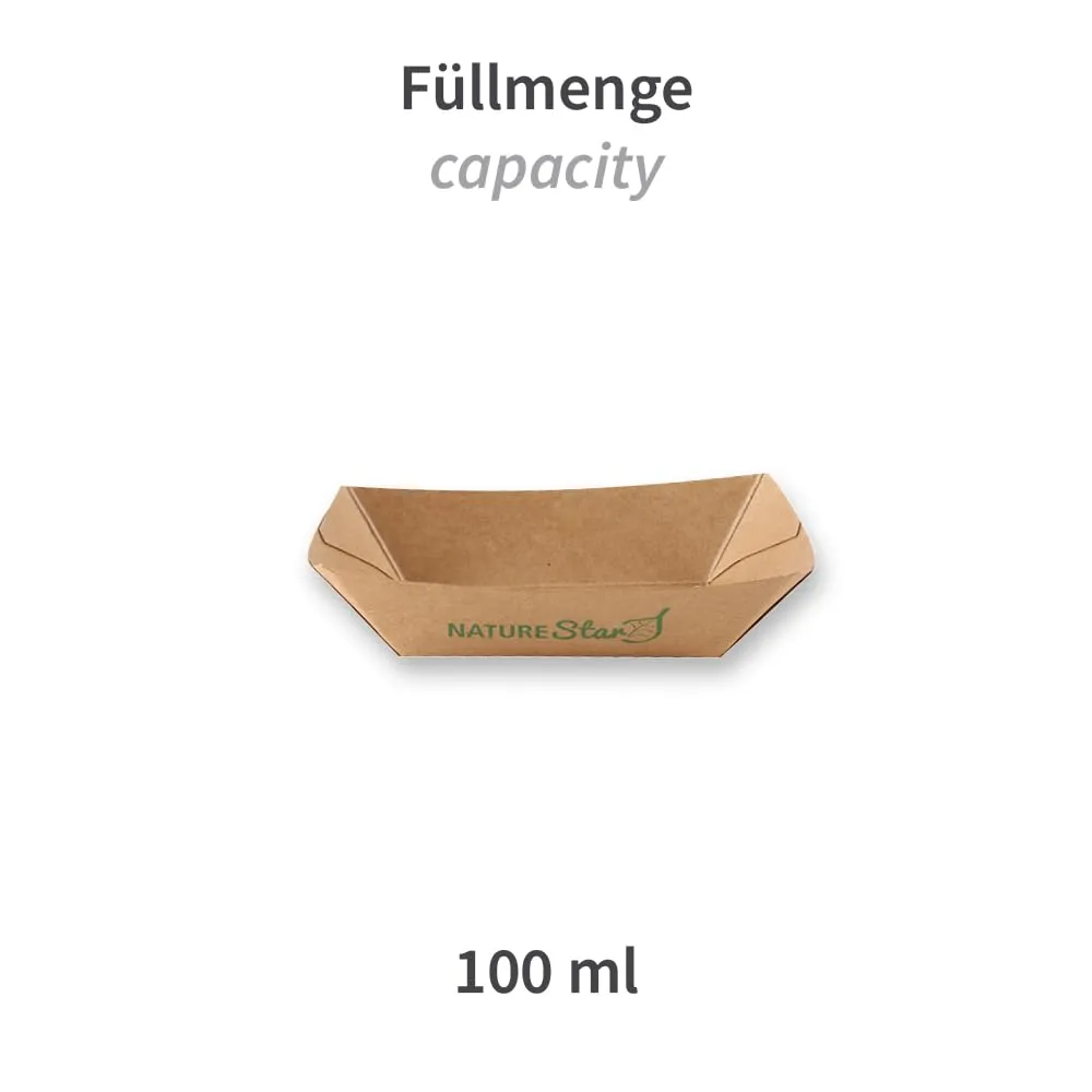 NatureStar Tasty Foodtrays 100ml braun 1000 Stück kompostierbar