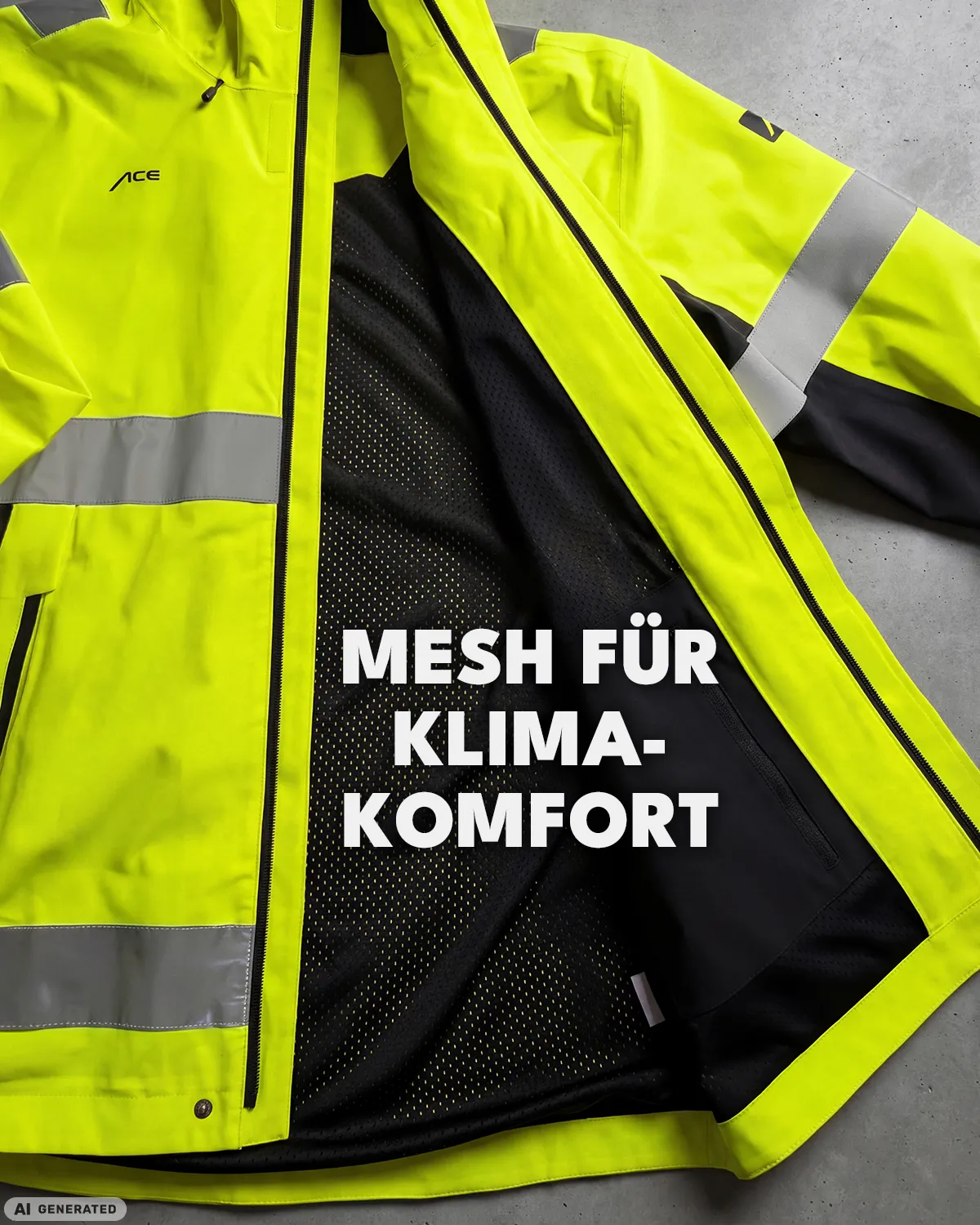 ACE Constructor Hi-Viz Regenjacke Gelb L wasserdicht