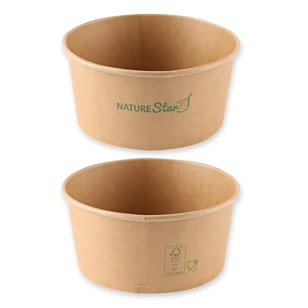 NatureStar Caesar Salatschalen 1000ml braun 300 Stück PE-beschichtet