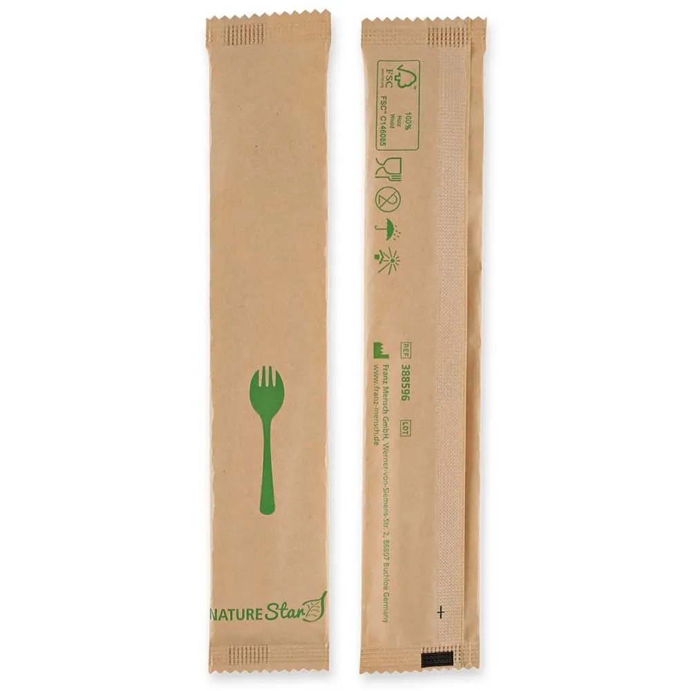 NatureStar Göffel Holz 15,8cm 500 Stück einzeln verpackt