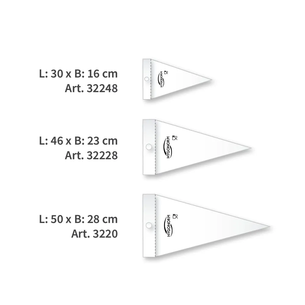 Hygonorm Spritzbeutel transparent 46x23 cm 1000 Stück