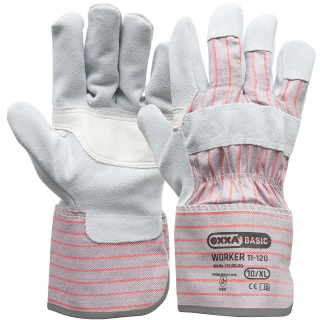 Oxxa Worker 11-120 Lederhandschuh Rindspalt Gr 7cm Stulpe