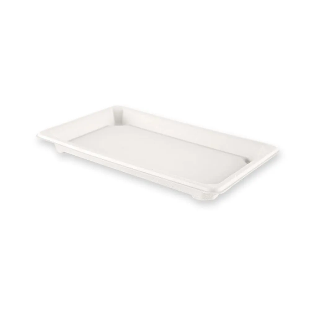 NatureStar Sushi-Schale Zuckerrohr 22,1 cm weiß 500 Stück fettbeständig