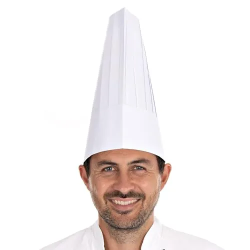 Hygostar Kochmützen Le Chef Papier weiß H30cm 250 Stk
