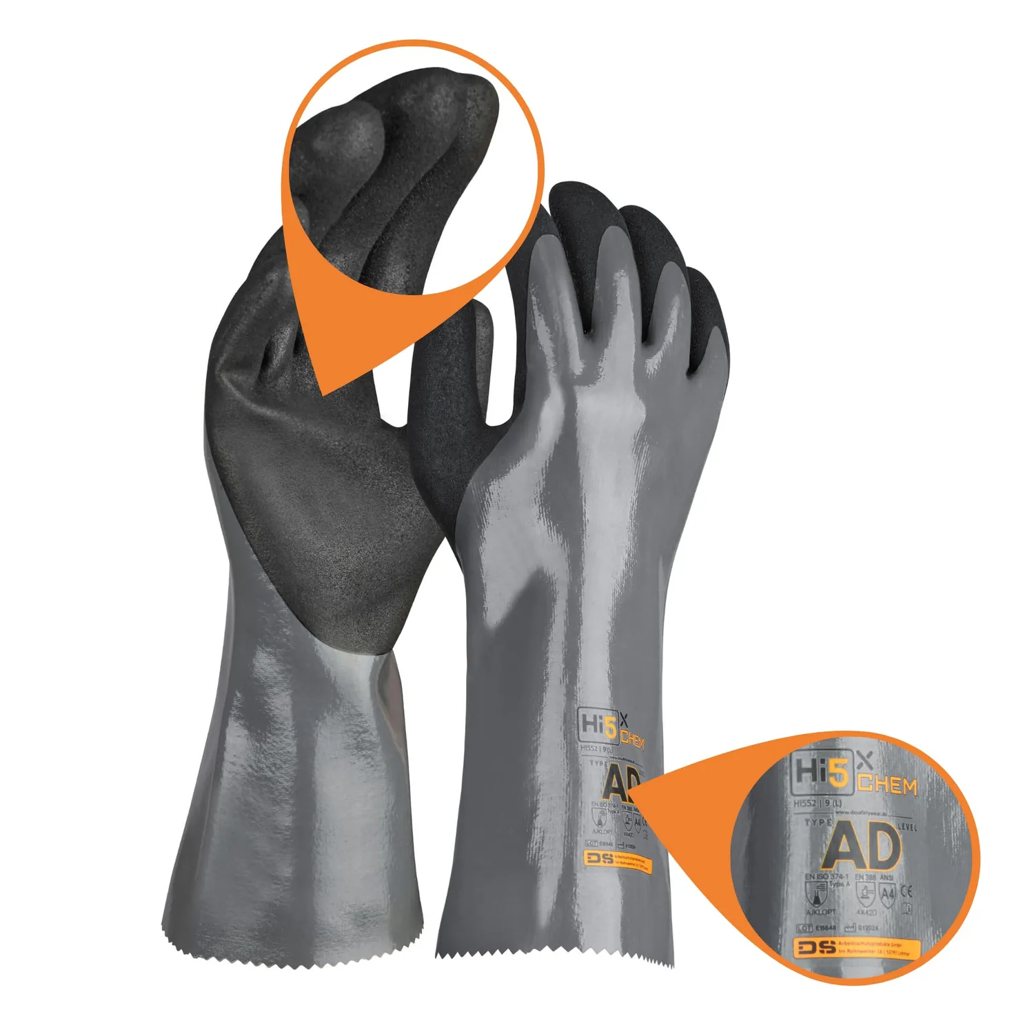 Hi5 X-Chem Chemikalienschutzhandschuhe XL 72 Stück Typ A