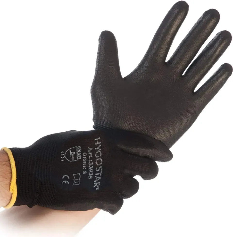 Hygostar Black Ace Arbeitshandschuhe M schwarz PU