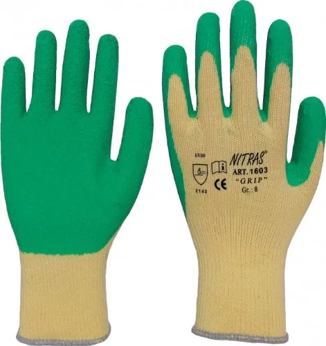 Nitras 1603 Grip Strickhandschuhe Gr.8 Latex 12 Paar