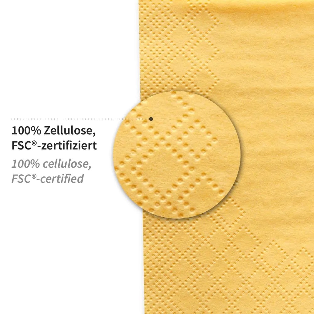 NatureStar Cocktail-Servietten gelb 24x24cm 3-lagig 1000 Stück