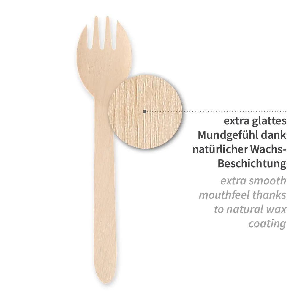 NatureStar Holz Besteckset Spork 500 Stück Wachs