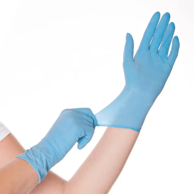Hygostar Allfood Skin Einmalhandschuhe 100 Stück 8/M blau gepudert