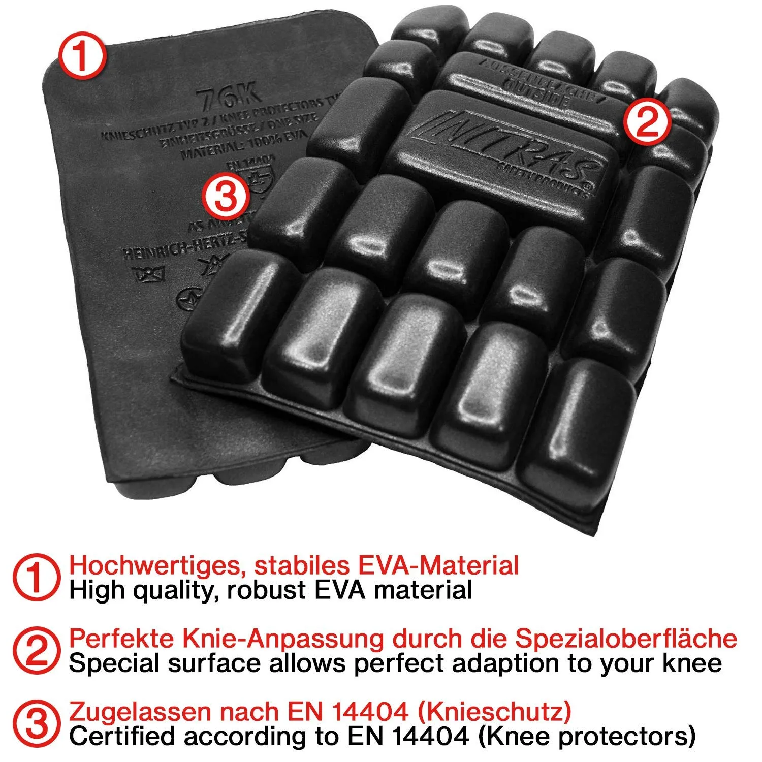 Nitras Safety 76K Kniepolster schwarz EVA leicht
