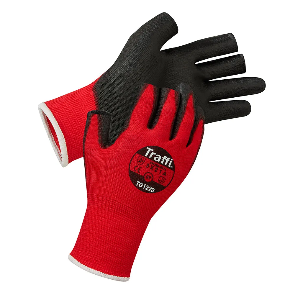 TraffiGlove TG1220 PU-Arbeitshandschuh offene Fingerkuppen