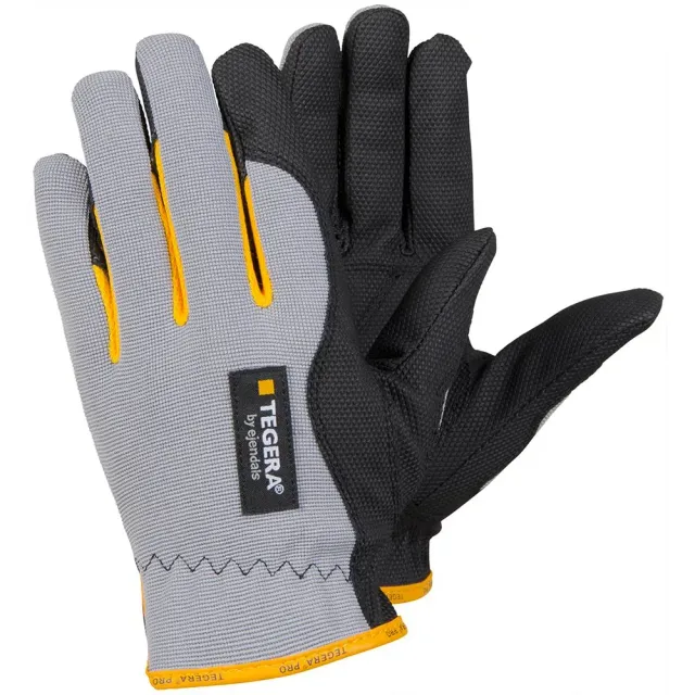 Tegera 9124 Montagehandschuhe Synthetikleder Gr. 11 grau-schwarz