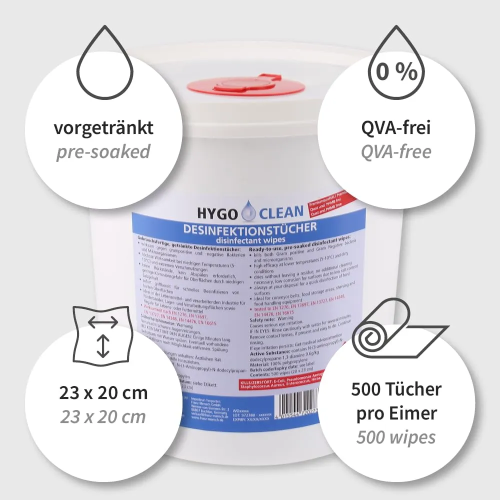 Hygoclean Desinfektionstücher L blau 500 Stück alkoholfrei