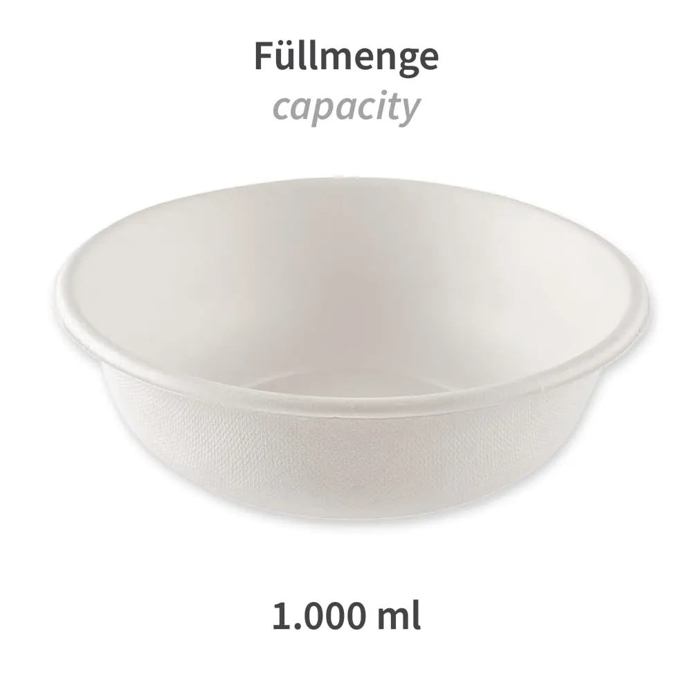 NatureStar Schale tief rund 1000ml Zuckerrohr 500 Stück