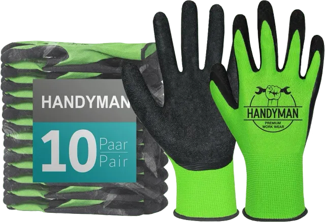 ACE Handyman Arbeitshandschuhe 10 Paar Größe 8-M Latex