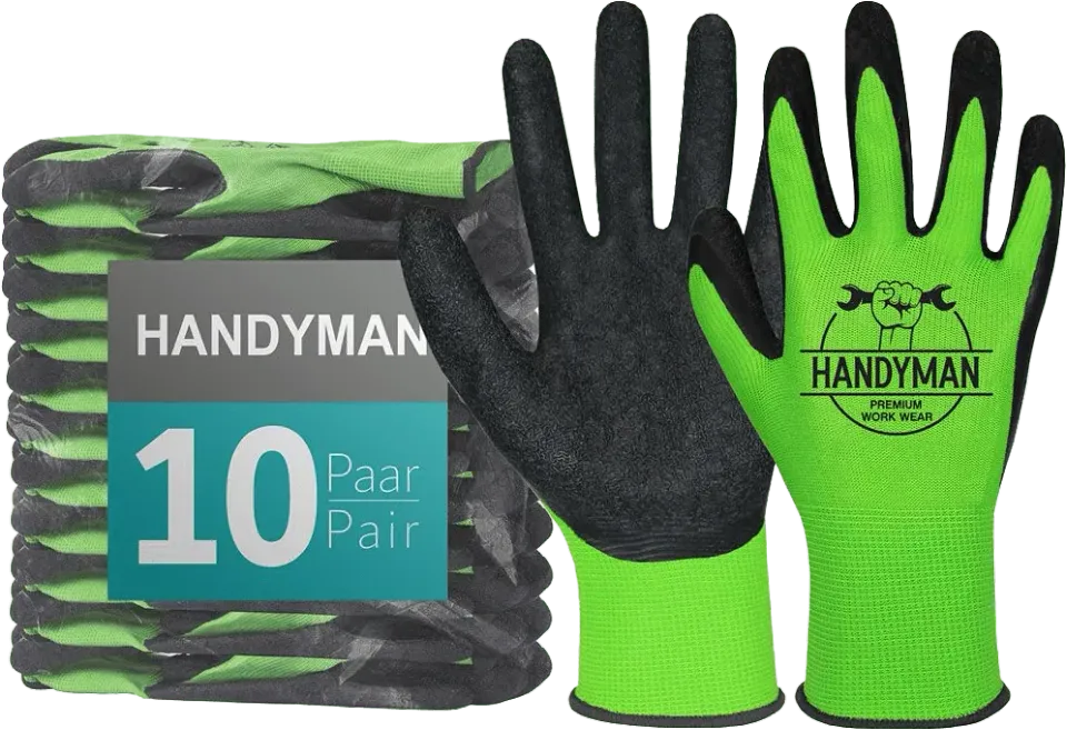 ACE Handyman Arbeitshandschuhe 10 Paar Größe 8-M Latex