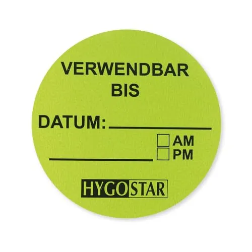 Hygostar Etiketten Verwendbar bis grün 6 Rollen selbstklebend