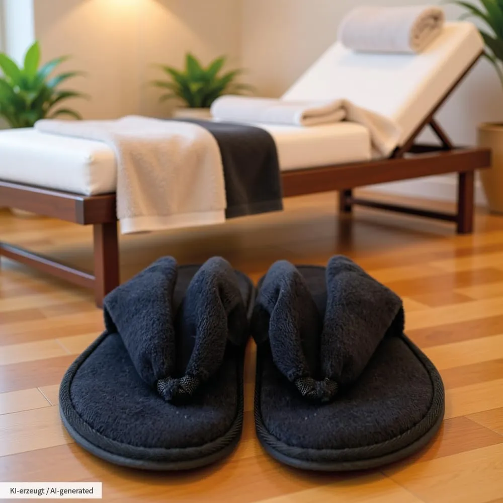 Hygostar Black Deluxe Hotelslipper offen schwarz 200 Stück
