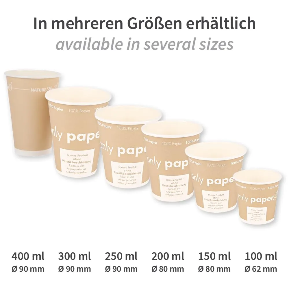 Franz Mensch NatureStar Only Paper Becher 250ml 1000 Stück plastikfrei