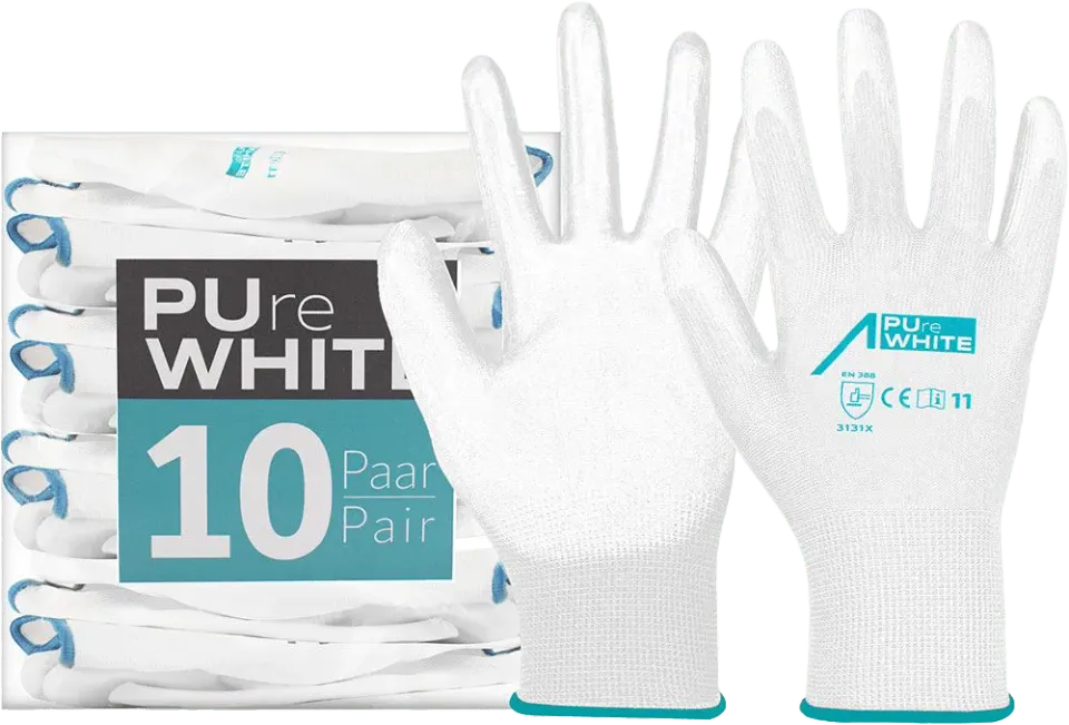 ACE PUre White PU-Arbeitshandschuhe 10 Paar Gr. 07-S weiß