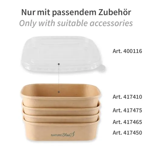 NATUREStar Takeaway Deckel rPET transparent 300 Stück