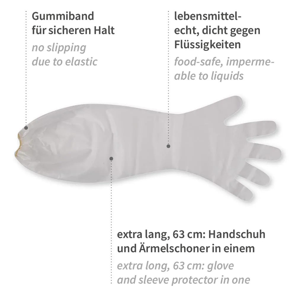 Hygostar Grip Long CPE-Handschuhe 1000 Stück transparent
