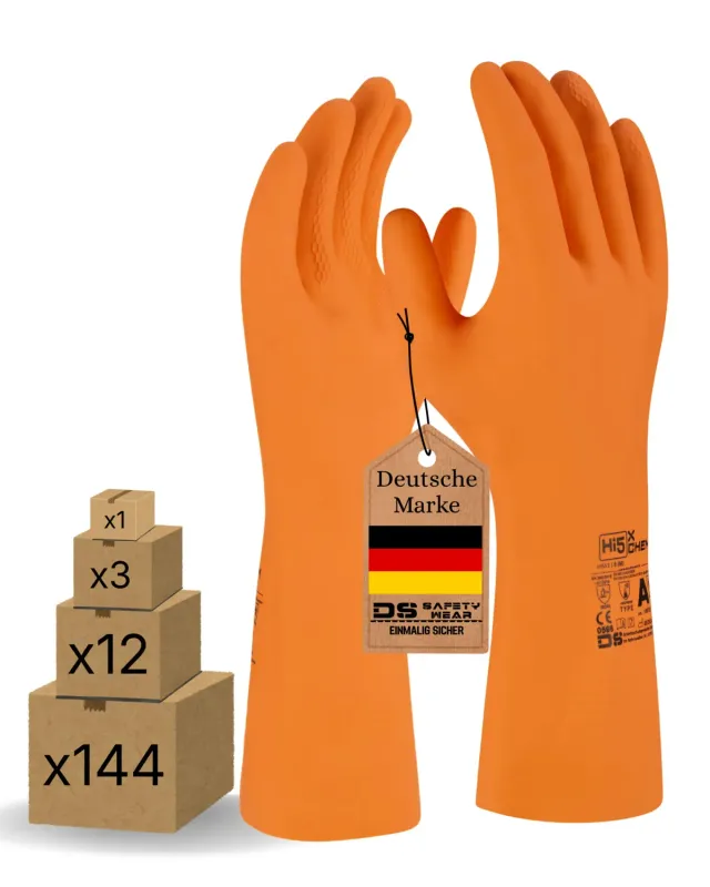 Hi5 X-Chem HI553 Chemikalienschutzhandschuhe orange XXL 3 Stück Typ A