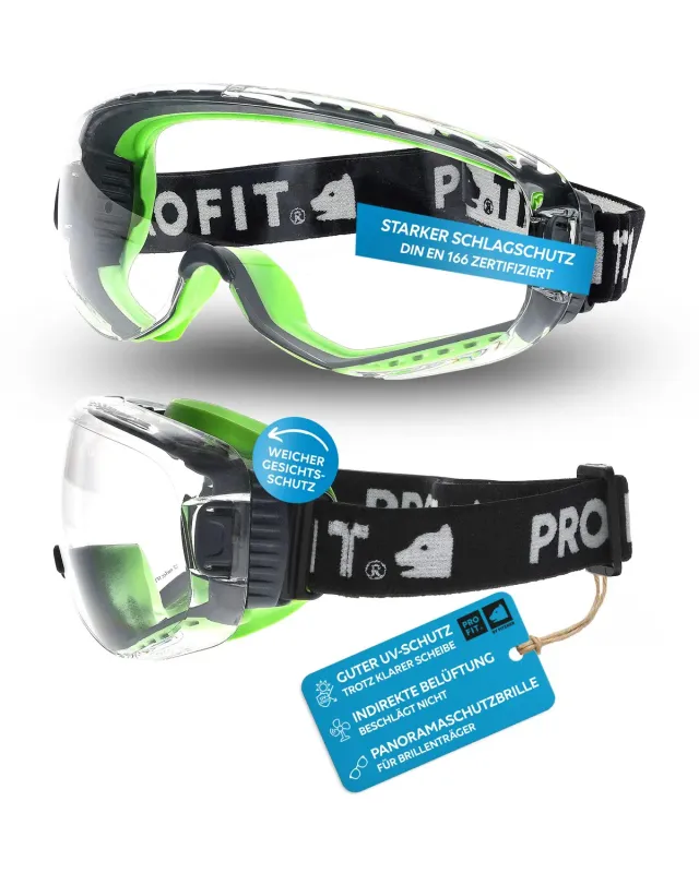 ProFit T-Spex Vollsichtbrille Grün-Schwarz Brillenträger