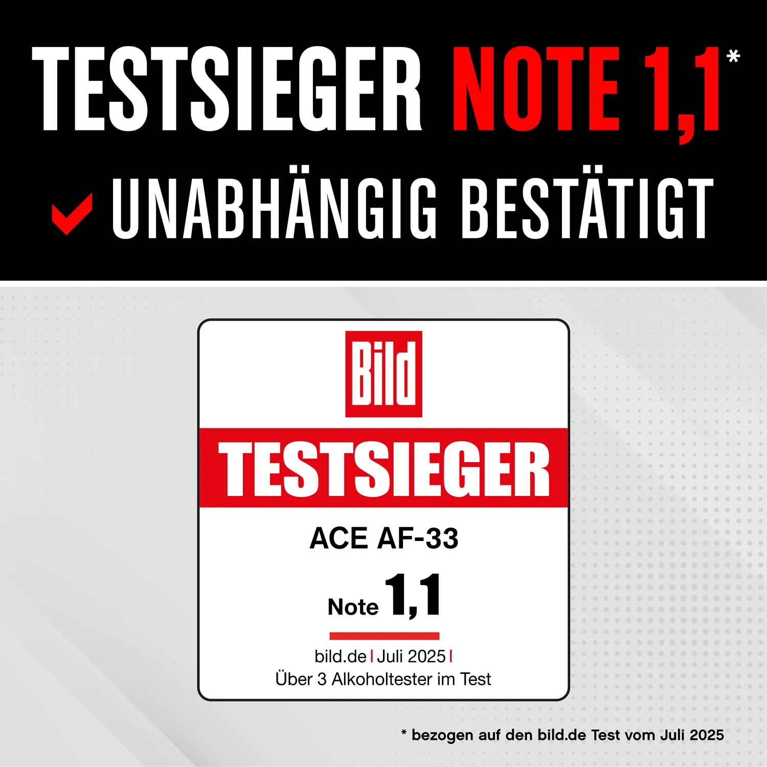 ACE AF-33 Alkotester mit 25 Mundstücken elektrochemisch