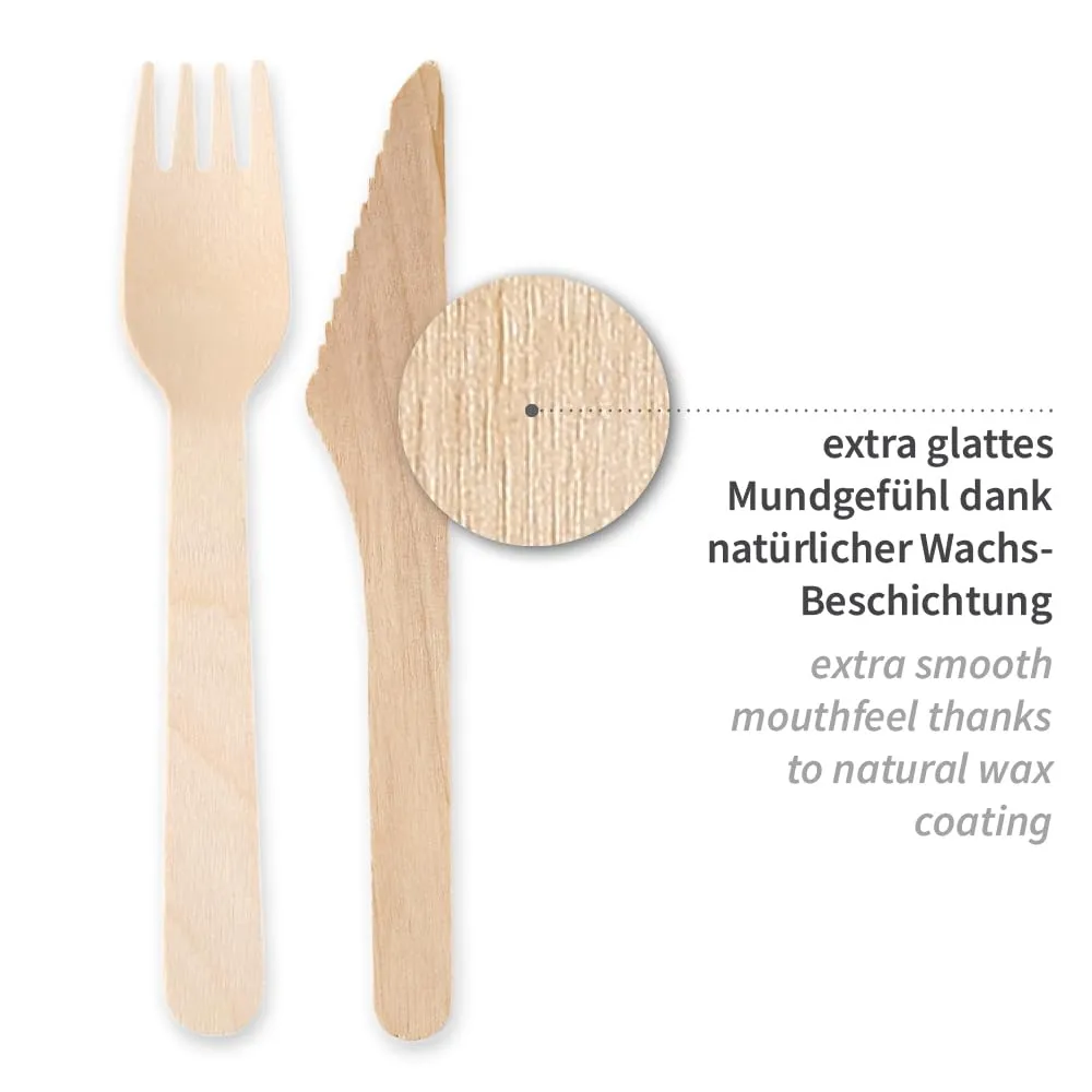 NatureStar Bestecksets Double Holzbesteck 500 Sets gewachst