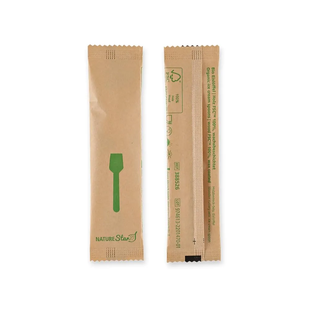 NATUREStar Eislöffel Holz 9,5 cm Box 1000 Stück einzeln verpackt