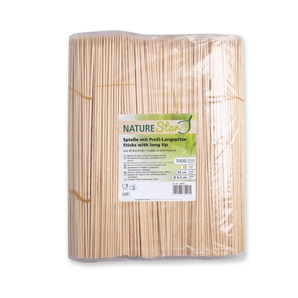 NatureStar Holzspieße 30 cm Grillspieße 10000 Stück Birkenholz